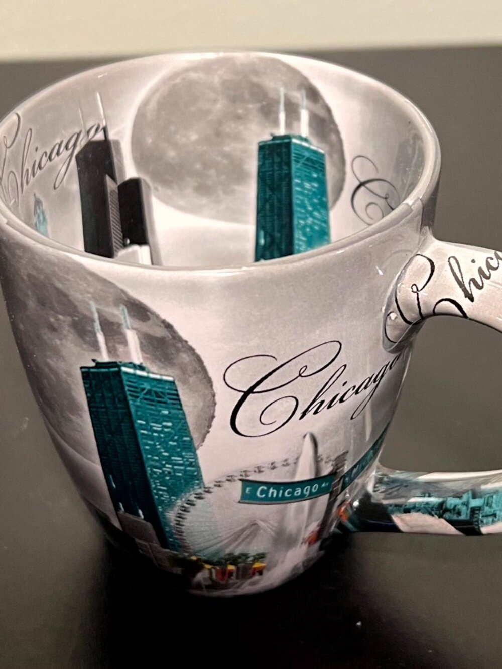 CHICAGO City Scape Souvenir Mug ~ Images Inside & Out ~ Art Institute ~ Illinois